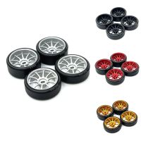 4Pcs Hard Plastic Drift Tire Tyre Metal Wheel Rim for 284131 K969 K989 P929 Mini-Z 1/28 RC Car Upgrades Parts