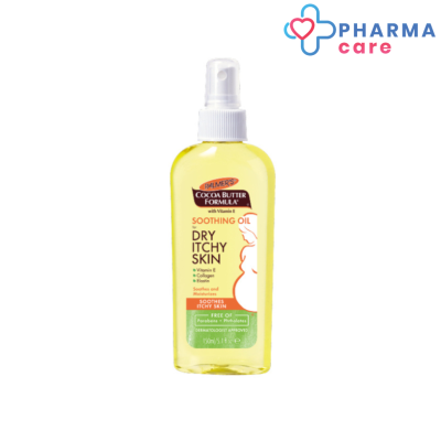 Palmers Soothing Oil For Dry, Itchy Skin 150ml - ปาล์มเมอร์ สูตรโกโก้บัตเตอร์ ซูตติ้งออยล์ สเปรย์ออยล์[Pharmacare]