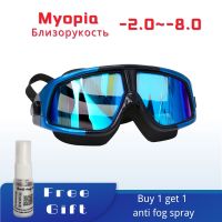 Swimming Goggles with Anti-fog and Diopters Adjustable Myopia Swim Glasses for Women and Men