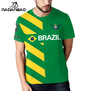 New Brazil Hot Sale Men's T-shirt Men's 3d Printed Football Shirt