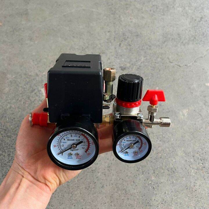 Air Compressor Pressure Switch With Valve Control Regulators Gauge 90 120psi 4 Port Safety Valve 9521