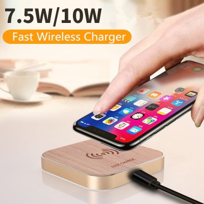 Qi Wireless Charger Wood Fast Charging Pad for iPhone XS Max XR X 8 Plus for Samsung S10 S9 Huawei Mate 20Pro Universal Car Chargers