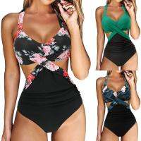 ชุดว่ายน้ำผู้หญิงแบบชุดว่ายน้ำพุชเอวสูง Monokini ชุดว่ายน้ำชุดชั้นในบราซิลเลี่ยนบิกินี่เสื้อยืด