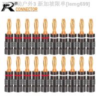 【CW】✣  20pcs/10pairs New HIFI PLUGS Gold-plated 4MM Banana with Screw Lock Audio Jack Plugs Gun Metal