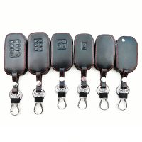 ∏▽✻ Leather Key Cover Shell Holder For KIA Carnival Sportage R Seltos Sorento Stinger Cerato K5 2020 2021 Case Remote Key Chain Fob