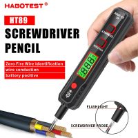 HABOTEST Pen Type Voltage Detector HT89 Contact &amp; Non-Contact 300V Backlight Flashlight Sensitivity Adjustable AC Voltage Tester