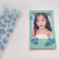 GaLiCiCi Stickers สติกเกอร์แวววาวกันน้ำ ใส สติกเกอร์รูปฟองพีวีซีสีเงินร้อน