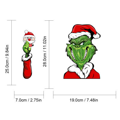 Grinch Funny Christmas Waving Wiper Decals PVC Rear Window Wiper Stickers Windshield Car Stickers And Decals for Car Styling