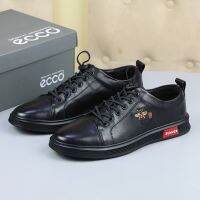 Original ECCO mens Outdoor sports running shoes sneakers leather shoes LY1205007