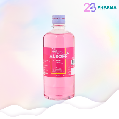 ALCOHOL 70% ALSOFF PINK 450ml แอลกอฮอล์ 70% แอลซอฟฟ์ พิ้งค์ ตราเสือดาว กลิ่นซากุระ