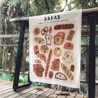 【CW】✓✘◐  Cartoon Toast Bread Tapestry Wall Hanging Background Dormitory Dinning Room Dessert Decoration