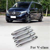 UBLUEE Chrome Car Side Door Handle Protector Cover Trims For Mercedes Benz Vito Metris Valente V-Class 2014-2018 W447 Accessorie