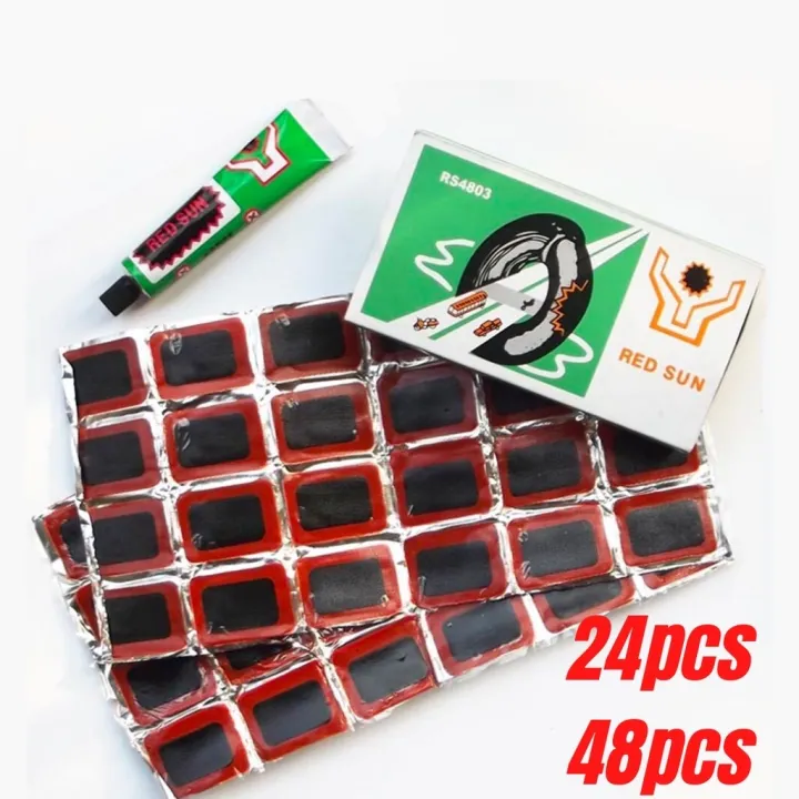 24/ 48pcs Bike Tire Patch with Glue Bicycle Repair Patches Lazada PH