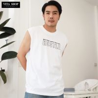 VITA SHOP เสื้อแขนกุดผู้ชาย เท่ๆ สไตล์เกาหลี เสื้อกล้าม เสื้อผ้าแฟชั่น เนื้อคอตตอล เนียน นุ่ม ไม่ย้วย ไม่บาง ไม่แนบเนื้อ พร้อมส่งในไทย