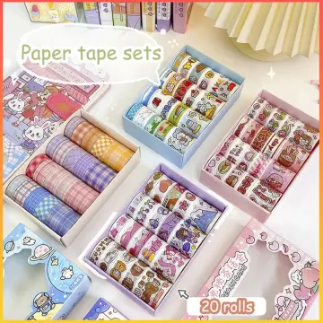 20Rolls/Box Kawaii Washi Tape Set Cartoon Hand Account Decorative Cute  Making Stickers Adhesive Paper Tape Stationary Supplies - AliExpress