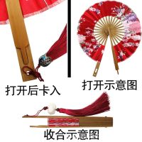 Round Fan Folding Fan Gift Box Windmill Fan Chinese Style Womens Fan Ancient Style Cloth Folding Fan Gift Hand Held Fan