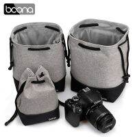 ℡ BOONA Mirrorless Camera Storage Bag Drawstring Stitching Design Waterproof Photo Lens Case For Canon Nikon Sony Pentax