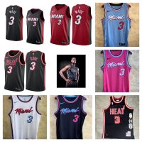 Miami Heat #3 Dwyane Wade Vest Basketball Jersey Men Short Sleeved T Shirt เสื้อบาสเกตบอลผู้ชาย เสื้อยืด