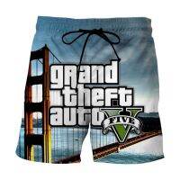 [HOT P] ฤดูร้อน2021ชาย GTA 5แกรนด์โจรกรรมรถยนต์กางเกงกีฬาขาสั้น3D รูปแบบ Drawstring กระเป๋ากางเกงขาสั้นผู้ชาย/ผู้หญิงกางเกงขาสั้น