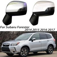 กระจกมองหลังรถยนต์แบบพับได้สำหรับ Subaru Forester 2013 2014 2015 2016 2017กระจกข้างนอกประกอบกับไฟสัญญาณอุ่นอัตโนมัติ