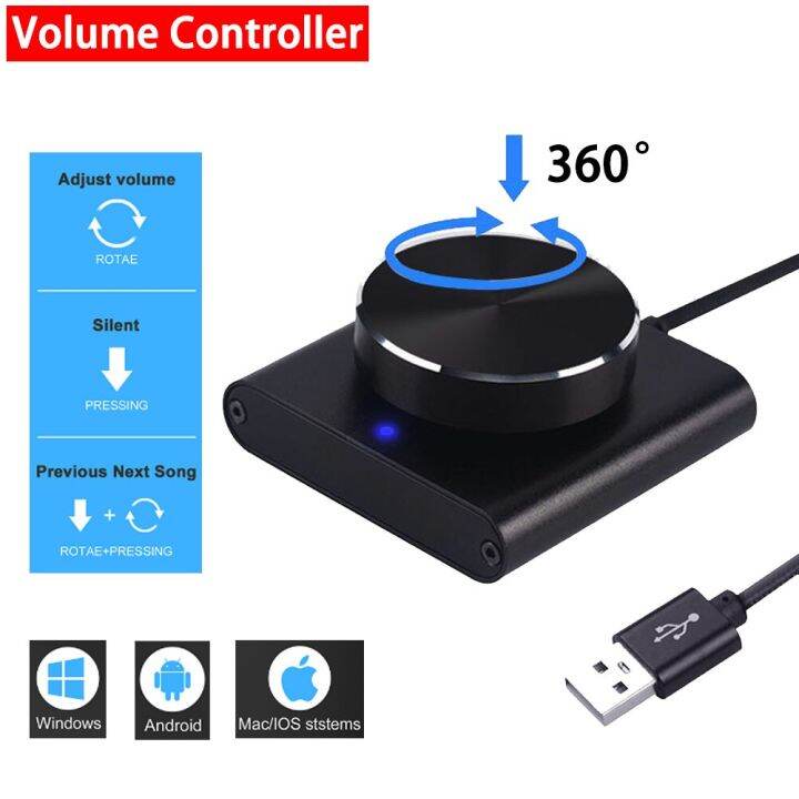 Usb Volume Control Knob 360° Rotatable External Audio Volume Controller Computer Speakers Plug