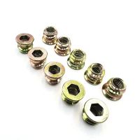 ❒ 10pcs M6 M8 M10 Steel Metal Hexagon Hex Socket Drive Head Embedded Insert Nut E-Nut for Wood Furniture Inside and Outside Thread