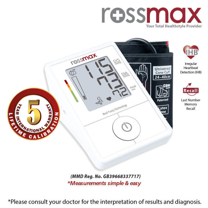 rossmax blood pressure monitor x1