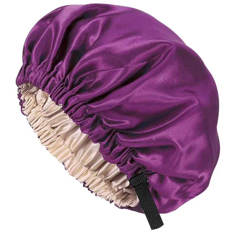 Yuee Large Satin Bonnet Sleep Cap Silk Bonnet For Curly Hair Adjustable  With Elastic Soft Band 2 Color Reversible Double Layer Satin Lined Hair  Bonnet Sleeping Hat | Lazada PH