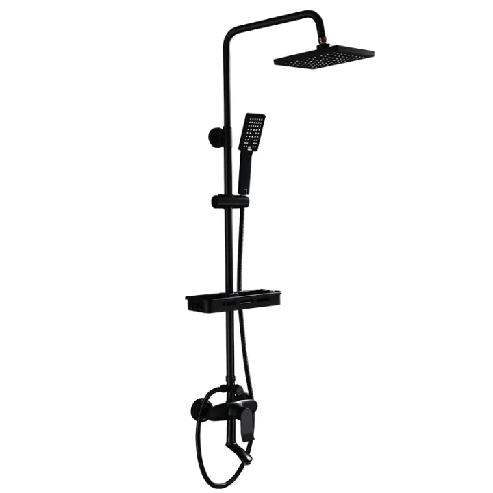 Square Black Shower Hot And Cold Shower Set Bathroom Accessories