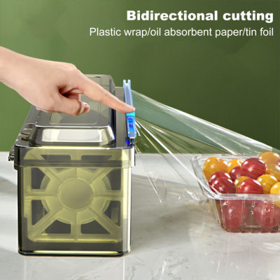 Aluminum Foil Wax Paper Cutter Cling Film Dispenser Roll Case Plastic Cling Wrap Cutter Food Wrap Dispenser Kitchen Film Box