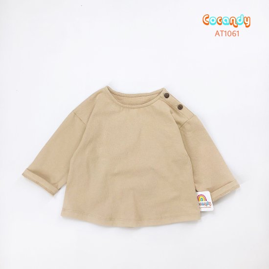 Cocandy official store áo dài cho bé chất liệu thô cotton màu be, nâu, - ảnh sản phẩm 3