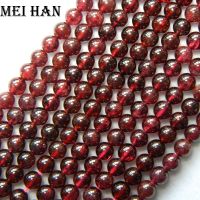 Meihan  (5 strands/set) natural 4mm red natural garnet round loose beads  for jewelry making design Cables