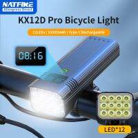 NATFIRE 12 LED Bike Light 4800 Lumen USB C Rechargeable Aluminum MTB Bicycle Light 10000mAh Power Bank Headlight 6 to 12 LED Medicine  First Aid Stora