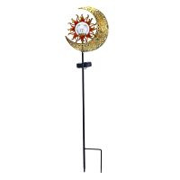 ☍┅ Solar Powered Garden Light Rechargeable Battery Decoration Lamp Rust proof Energy saving Sun Moon Shaped Lantern Landscape