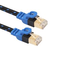 Cat7 Ethernet Cable RJ45 Network Wire 1m 2m 3m 5m Patch Cord Grid Blue Black Flat Lan Cable UTP For Laptop Route CAT 7 Cable