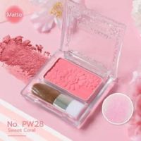 บรัชออนสีชมพูพีช CANMAKE POWDER CHEEKS NO.PW28