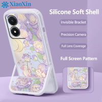 XiaoXin สำหรับ VIVO Y02 y02s TPU ที่มองไม่เห็นยืนโทรศัพท์กรณีแบบบูรณาการโทรศัพท์ Soft Case กล้องเต็มครอบคลุม