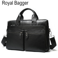Royal Bagger Laptop Briefcase Handbag For Men Genuine Cow Leather Shoulder thumbnail