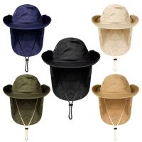 hjk✻  Men Hat with Shawl Face Neck Protection Breathable Outdoor Hiking Camping Fishing Flap Anti-UV Cap