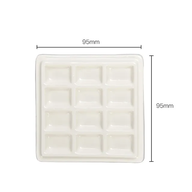 High Quality Ceramic Watercolor Palette Rectangular MultiGrid White