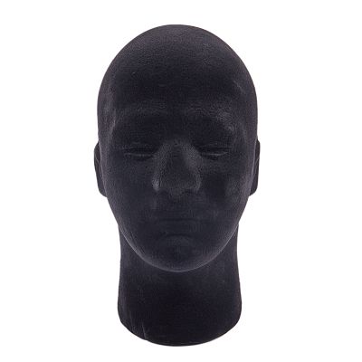 Male Styrofoam Foam Mannequin Manikin Head Model Wigs Glasses Cap Display Stand Black