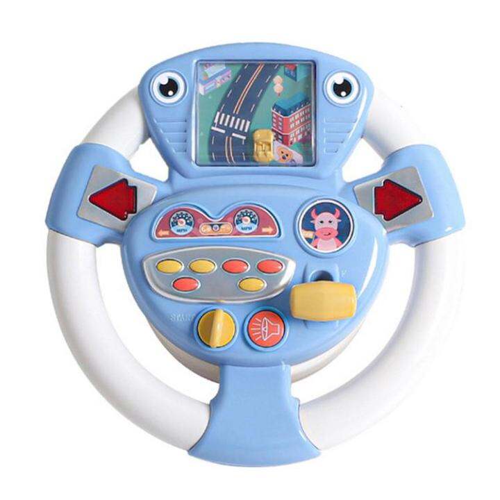 Steering Wheel Toy Car Seat Toys with Light and Sound Racing Pretend Play Learning Educational