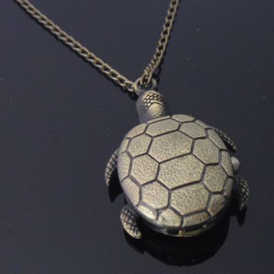 【CW】№∋﹊  10 units /lot wholesales Chain Hanging watch Necklace Longevity Turtle Ancient Tortoise Watches