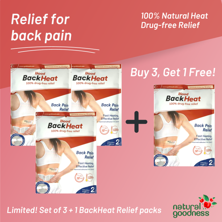 Limited! Set of 3 packs +1 BackHeat Heat patches for Back Pain Relief