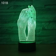 Sign Language Hand Gesture Rock 3D Night Lamp Acrylic Stereo Illusion