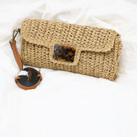 TOBO New Summer Rattan Bag Pillow Clutch Straw Bag High Quality Beach Messenger Bags Acrylic Leisure Holiday Woven Envelope Bags