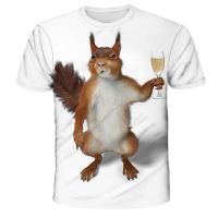 Mens Squirrel T Shirt Print Shirt Animal Graphic Tees Lovely Pattern Cute Tee Funny Pet Tshirt