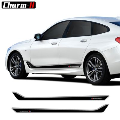 2pcs Black-Grey Car Body Door Side Stripes Skirt Vinyl Decal Stickers for BMW 6 Series GT 6gt G32 Gran Turismo Accessories