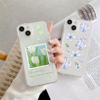 【Great. Cell phone case】หวาน Tulip Clear สำหรับ Samsung A53 A52 A32ฝาครอบ Galaxy A71 A72 A31 A02 A03 A12 A13 A20 A20S A22 A23 A33 A51 A52S A73 Funda