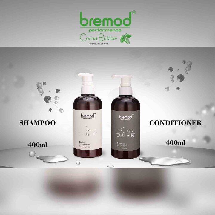 Bremod Premium Cocoa Butter Shampoo + Conditioner SET Anti-Frizz Hair ...